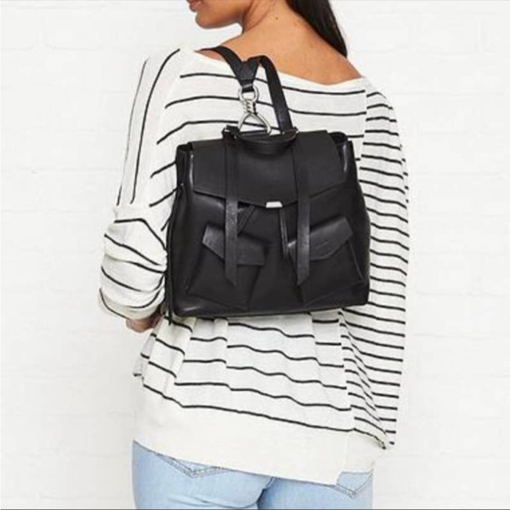 NWT black allsaints leather backpack.